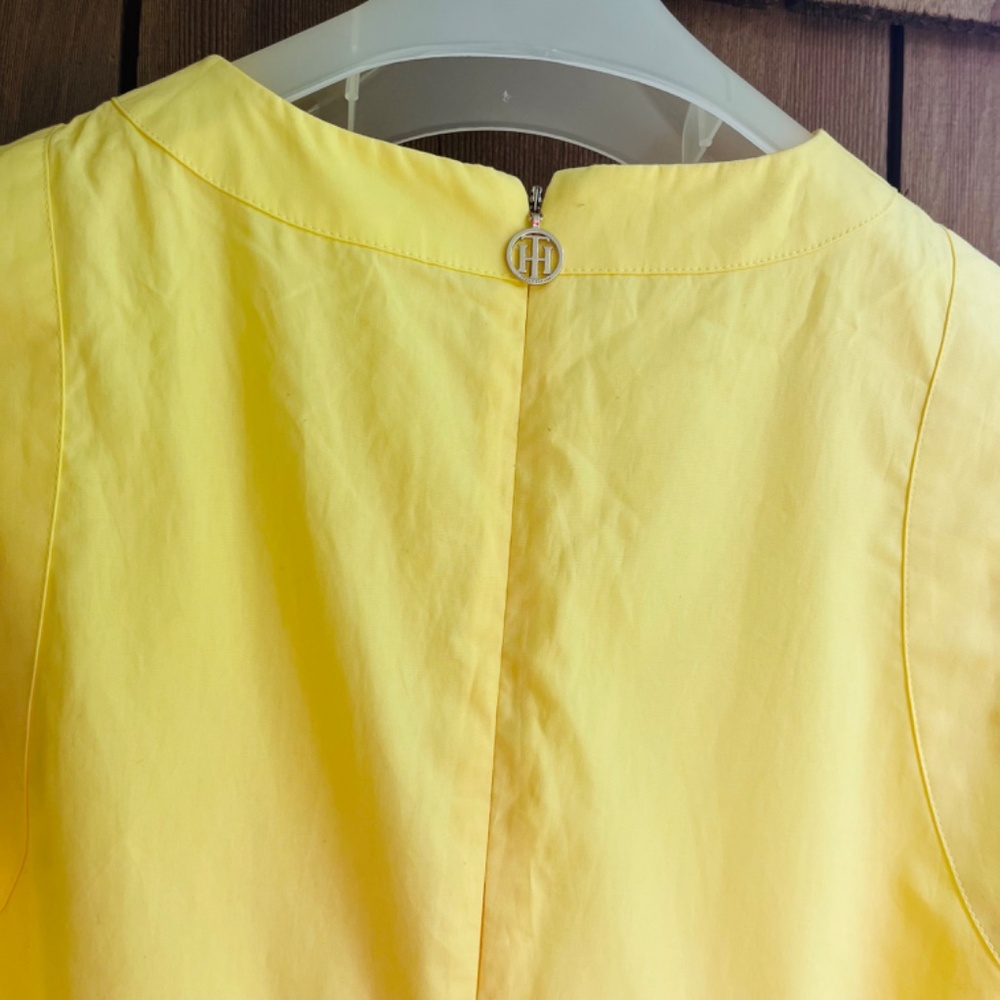 Women’s Sleeveless Cutout Poplin A - Line Midi Dress Size L  Light - Yellow - Picture 14 of 16